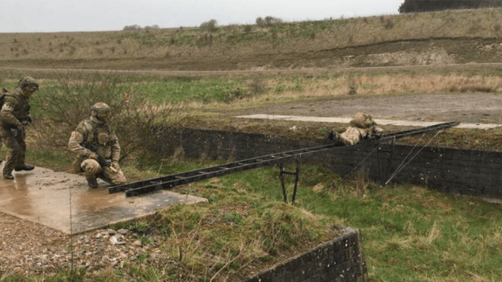 Troops trialling the Easibridge capability